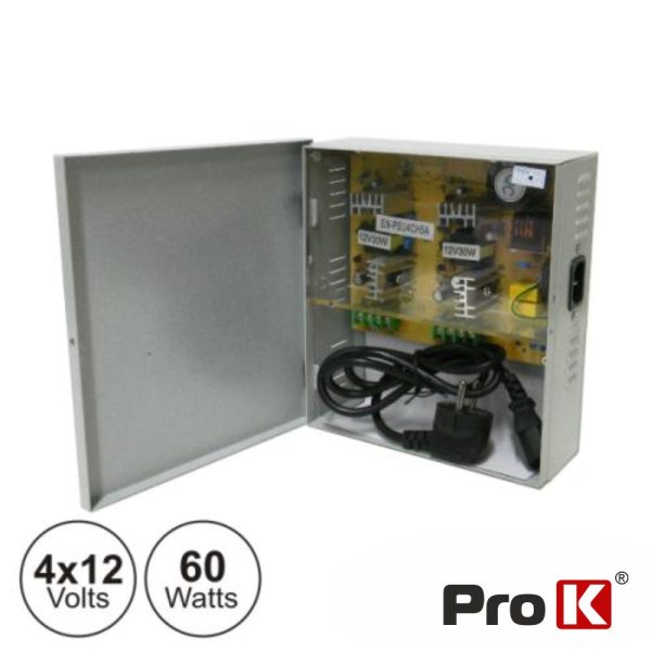 Fonte De Alimentação Industrial 4x12V 60W PROK - (FAI4X12V-5A)