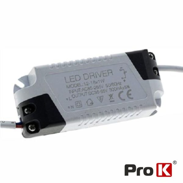 Fonte De Alimentação P/ LED 13-18W 36-65V PROK - (FAL03)