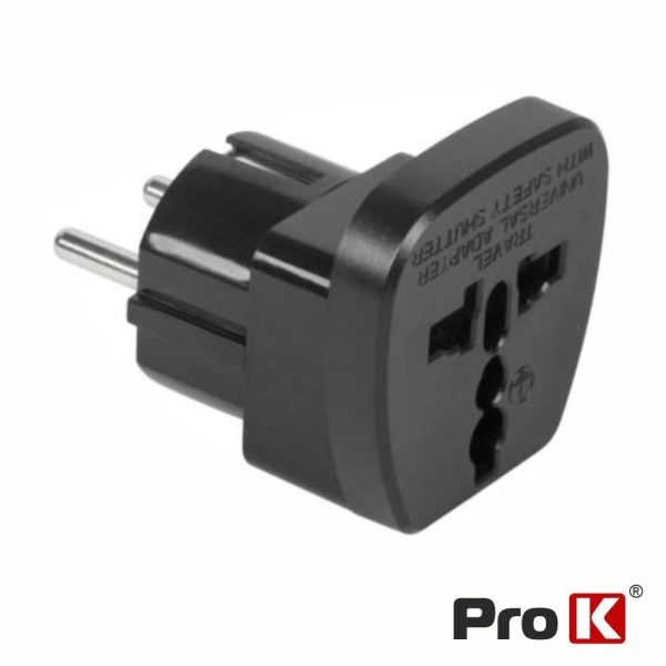 Ficha Adaptadora Viagem Universal Preto PROK - (FAVUNI1-2)