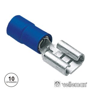 Terminal Faston Fêmea Isolado 4.8mm 10X Azul VELLEMAN - (FBF4)