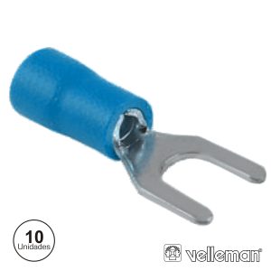 Terminal Forquilha Isolado 3.7mm 10X Azul Blister - (FBY3)