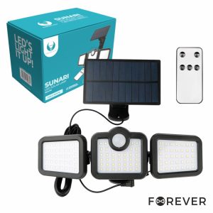 Candeeiro Exterior 10W C/ Sensor PIR Painel Solar Amovível - (FLS-04)