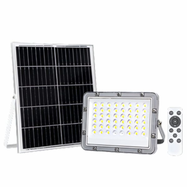 Foco LED C/ Painel Solar 100W 4000K 2000lm Cinzento - (FPLE100NW-SOLAR(K))