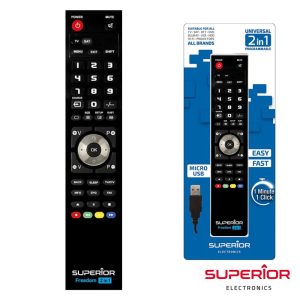 Comando TV Programável FREEDOM C/ USB - (FREEDOM-USB2:1BK)