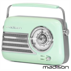 Rádio FM/AUX/BT/USB Extra Bass Vintage 30W Verde MADISON - (FREESOUND-VR40GR)