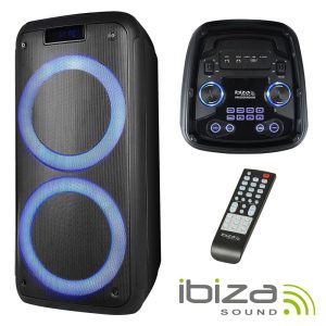 Coluna Bluetooth Portátil 400W USB/BT/SD/AUX/Bat LED IBIZA - (FREESOUND400)