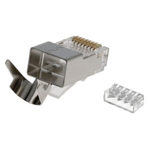 Ficha RJ45 Modular 8p8c CAT7 UTP/FTP Metálica - (FRJ45CAT7B)