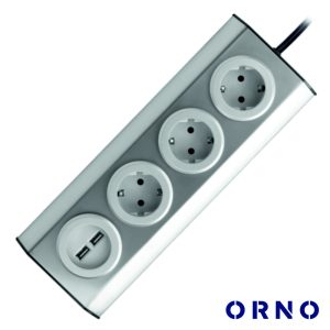 Extensão Elétrica 3x Schuko 2x USB-A 1.5m ORNO - (FS-4(GS))