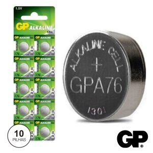 Pilha Botão Alcalina LR44/Ag13/V13ga/A76 1.5v 10X Blister Gp - (GPA76-BL10)