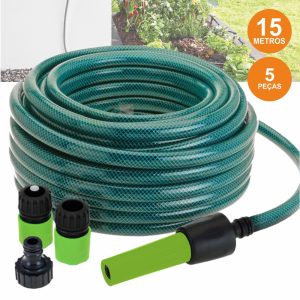 Mangueira De Jardim 15m C/ 4 Adaptadores 6 Bar - (GRD319)