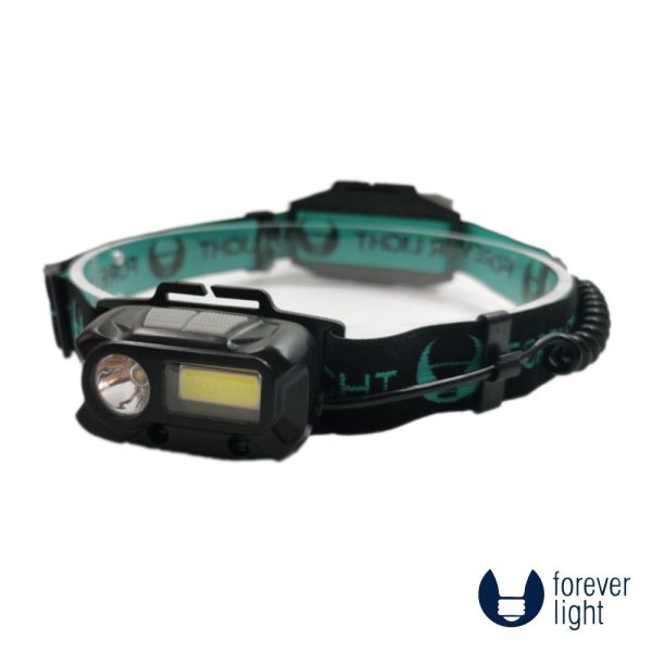 Lanterna de Cabeça 2 LEDS XP-E 3W + COB 3W 160lm FOREVER - (HEADLAMP-SPORTY)