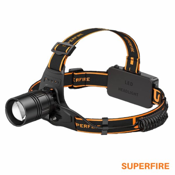 Lanterna de Cabeça 20W 2000lm IP32 Zoom SUPERFIRE - (HL08)