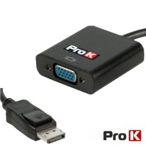 Cabo Displayport Macho / VGA Fêmea PROK - (INF-DISPLAYVGA)