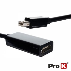 Cabo Adaptador Mini Displayport Macho / HDMI Fêmea PROK - (INF-MDISPLAYHDMI2)