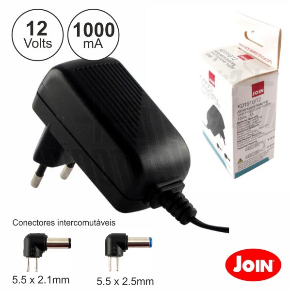 Alimentador Compacto 12V 1A 12W JOIN - (KD1910/12)