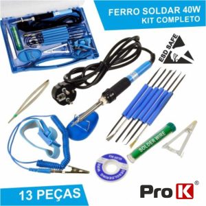 Mala Ferramentas De Soldadura C/ 13 Peças PROK - (KITSOLDER05)