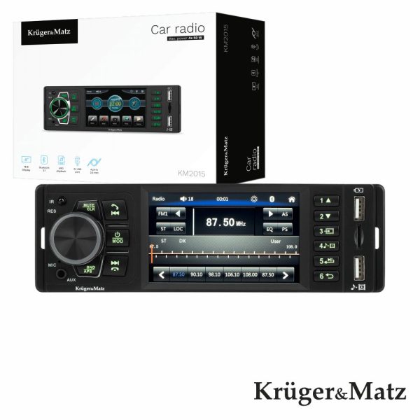 Auto-Rádio 4" FM Mp3 4x50W C/ BT/RDS/MP4/USB/Comando - (KM2015)