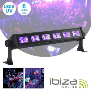 Barra LEDS UV C/ 6 LEDS UV 3W IBIZA - (LED-UVBAR6)