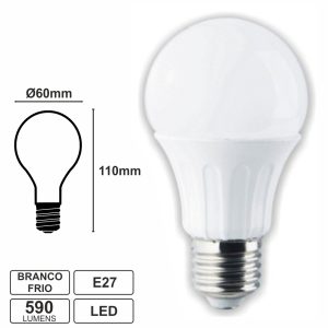 Lâmpada E27 6w=60w 230v Led Globo Branco Frio 590lm - (LLE27G06CW(E))