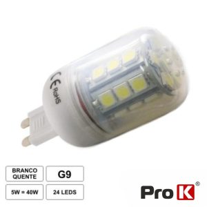 Lâmpada G9 5W 12V 24 LEDS SMD 5050 Branco Frio - (LLG902CW)