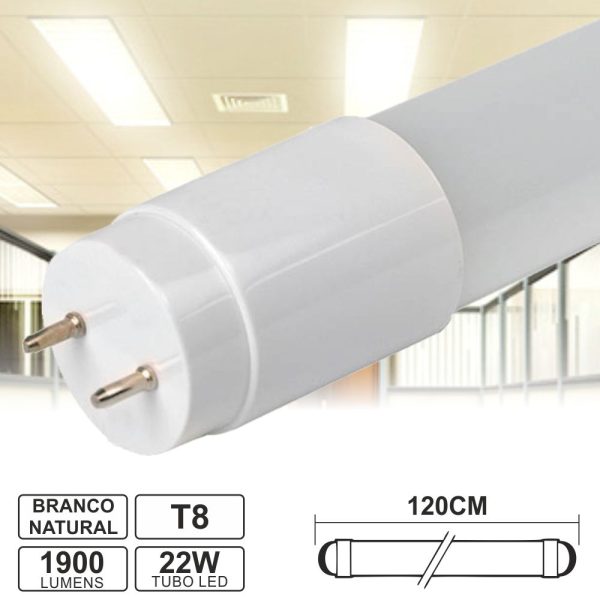 Lâmpada Tubular 22W 120cm LEDS T8 4000K 1850lm - (LLTT812022NW(FL))