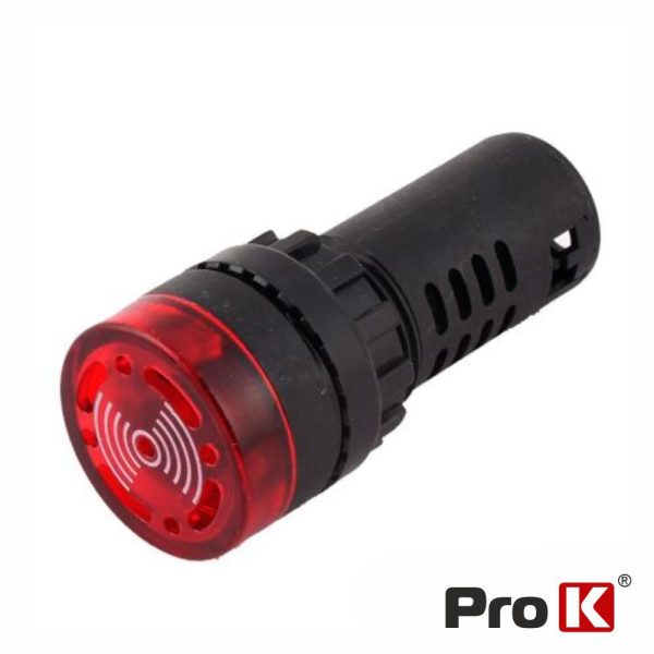 Luz Piloto Redondo De Painel 22mm 12V C/ Besouro Vermelho - (LPR12BR)