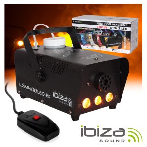 Máquina De Fumos 400W C/ 3 LEDS 3W E Comando Preta IBIZA - (LSM400LED-BK)