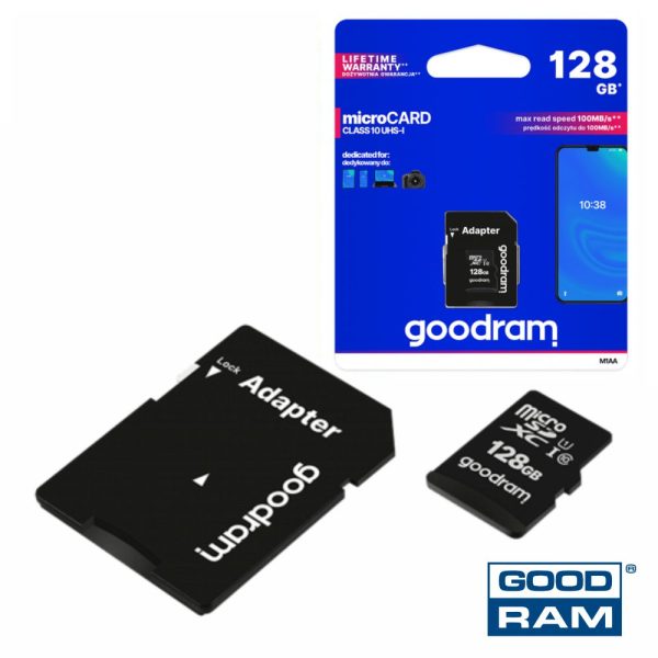 Cartão Memória Micro SD 128Gb UHS-I Adaptador GOODRAM - (M1AA1280R12)