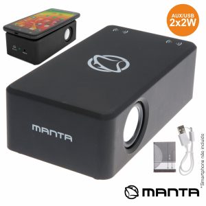 Coluna Por Indução Portátil 2x3W USB/Aux Bat MANTA - (MA401)