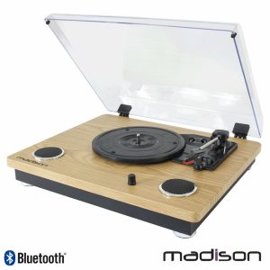 Gira-Discos 33/45/78RPM Retro BT/USB/SD/Rec Madison - (MAD-RT300SP-MKII)