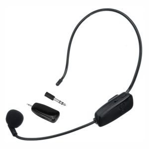 Microfone Headset P/ DSLR PC Smartphone C/ Bat e Adaptadores - (MICLAPL4)