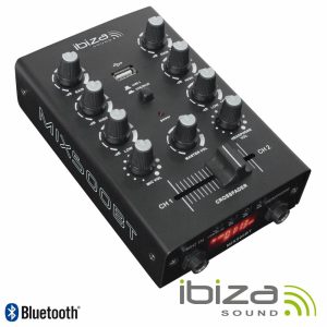 Mesa De Mistura 2 Canais Rec Bluetooth IBIZA - (MIX500BT)