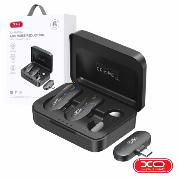 Conjunto 2x Microfones Lapela S/Fios C/Receptor USB-C XO - (MKF09A)