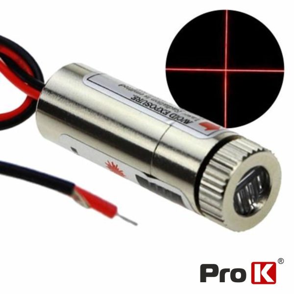 Módulo Laser Vermelho 3-5v 5mW Cruz PROK - (MLV467A)