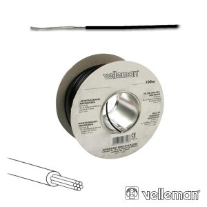 Cabo Multifilar Preto 0.20mm Rolo 100m VELLEMAN - (MOWBK)