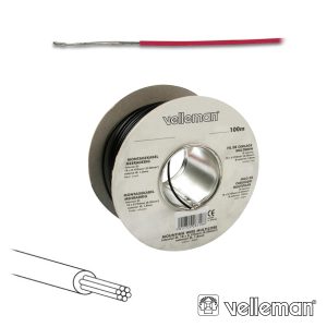 Cabo Multifilar Vermelho 0.20mm Rolo 100m VELLEMAN - (MOWR)