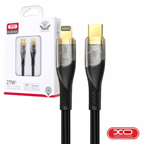 Cabo USB-C Macho / Lightning Macho PD 27W 1m Preto XO - (NB-Q223A-BK)