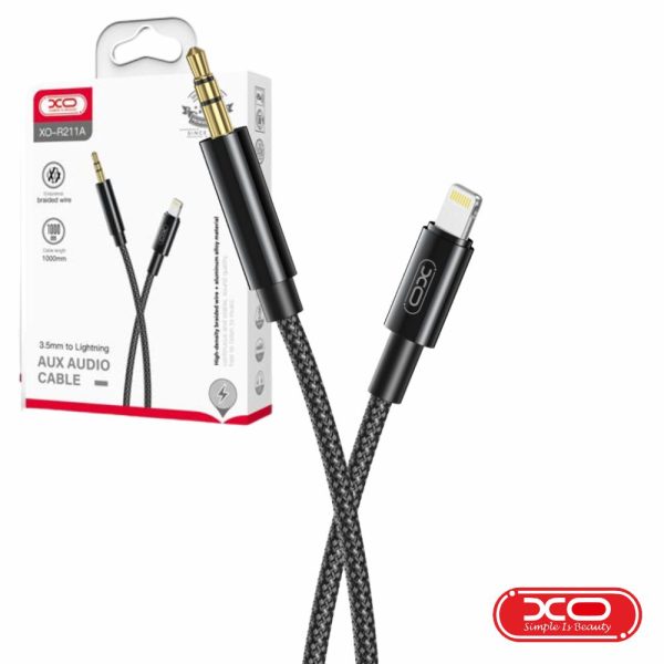 Adaptador Lightning Macho P/ Jack 3.5mm Macho Preto XO - (NB-R211A-BK)