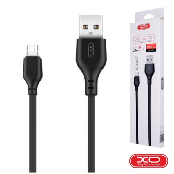 Cabo USB-A 2.0 Macho / Micro USB-B 2.1A 2M Preto XO - (NB103-USBB/BK2)