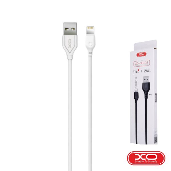 Cabo USB-A 2.0 Macho / Lightning 8P 2.1A 1M Branco XO - (NB103-USBL/WH)