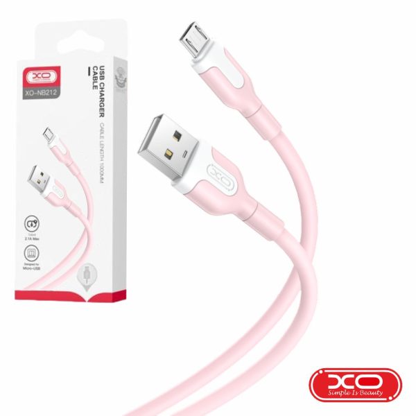 Cabo USB-A 2.0 Macho / Micro-USB 2.1A Rosa 1m XO - (NB212-USBB/PK)