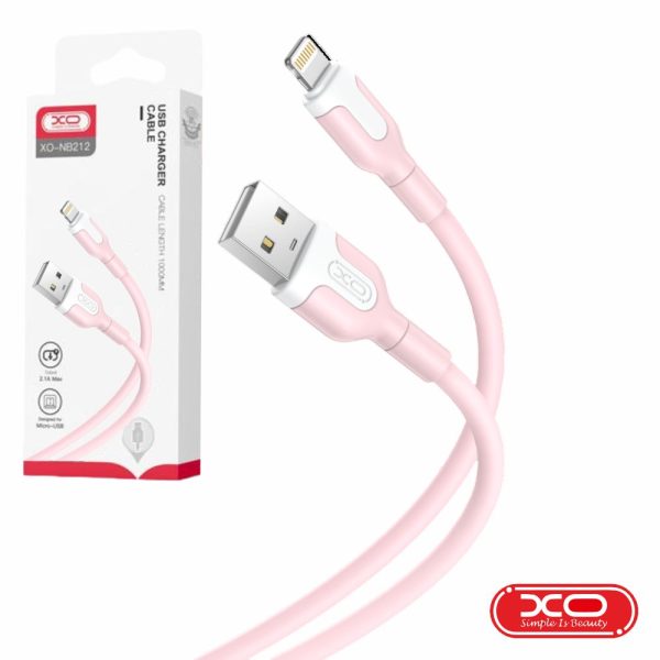 Cabo USB-A 2.0 Macho / Lightning 2.1A Rosa 1m XO - (NB212-USBL/PK)