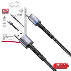 Cabo USB-A 2.0 Macho / USB-C Macho 2.4A C/ LED Preto 1m XO - (NB215-USBC/BK)