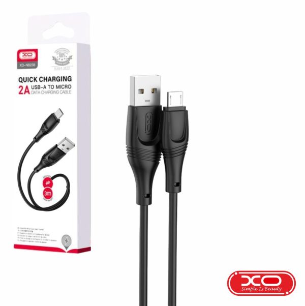 Cabo USB-A Macho / Micro-USB Macho 3m Preto XO - (NB238-USBB/BK3)