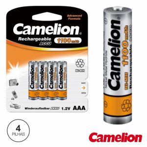 Bateria Ni-Mh AAA 1.2V 1100ma 4x Blister CAMELION - (NH-AAA1100BP4)