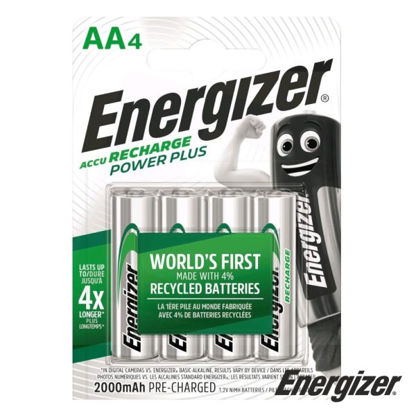 Pilha Recarregável AA 1.2V 2000ma 4X Power Plus ENERGIZER - (NH15-2000)