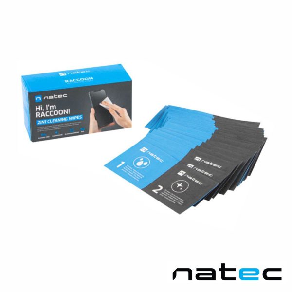 Toalhetes Húmidos e Secos P/ Limpeza de Ecrãs 50x NATEC - (NSC-1797)