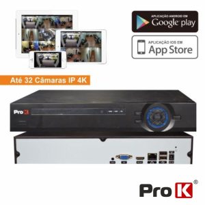 Vídeo-Gravador Digital IP 32 Canais H264 Ethernet PROK - (NVR32CY)