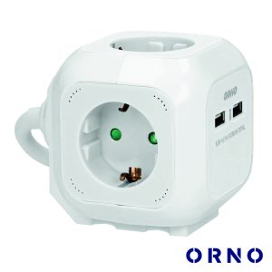 Extensão Elétrica 4x Schuko 2x USB-A 1.4m ORNO - (OR-AE-13144(GS)/W)