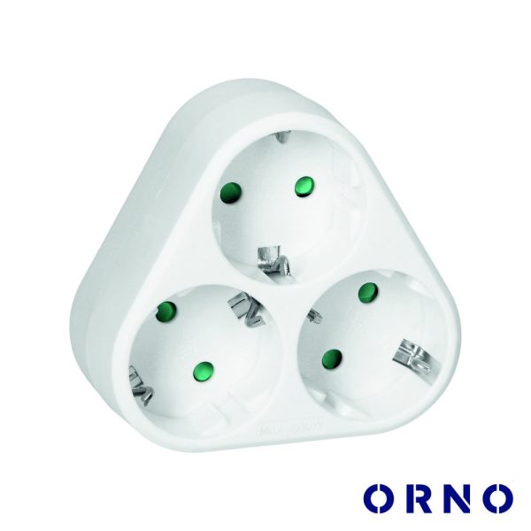 Ficha Elétrica Adaptadora 3x Schuko ORNO - (OR-AE-13178(GS))